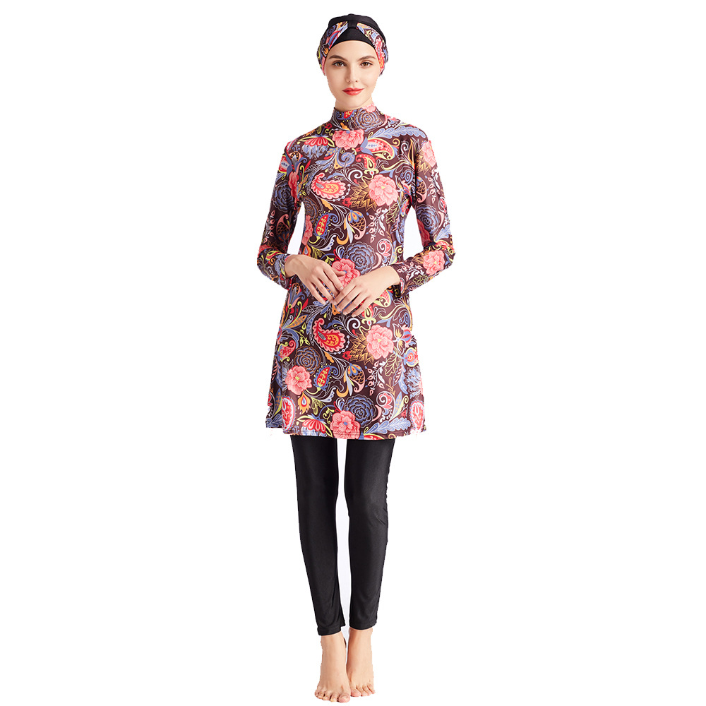 Muslim Southeast Asian Modest Swimsuit Large Size Cover Three-piece Beach Suit (2) Muslim Southeast Asian Modest Swimsuit Large Size Cover Three-piece Beach Suit (2)