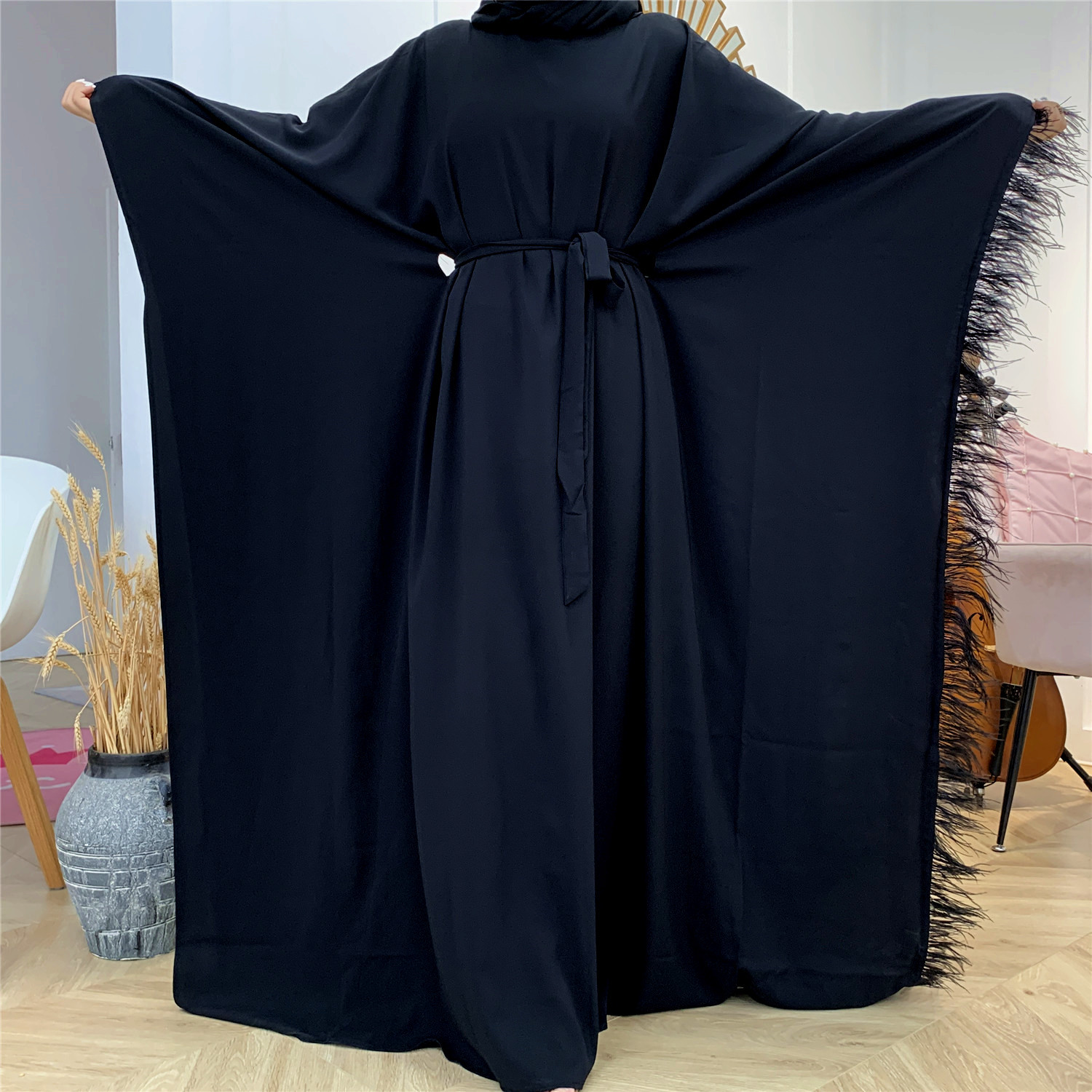 Muslim Butterfly Bat Tight Sleeve Middle Eastern Robe Dress Islamic Clothing Dubai Kaftan (5) Muslim Butterfly Bat Tight Sleeve Middle Eastern Robe Dress Islamic Clothing Dubai Kaftan (5)