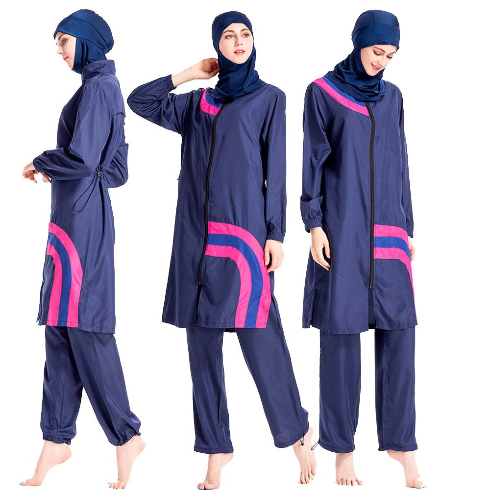 Conservative Swimsuit Suit Large Size Loose Zipper Split Stitching Womens Clothing (7) Conservative Swimsuit Suit Large Size Loose Zipper Split Stitching Womens Clothing (7)