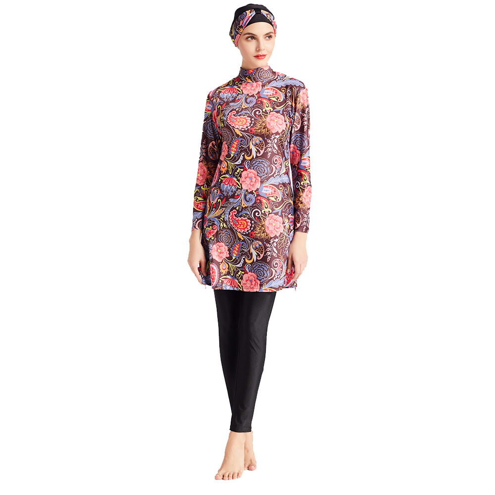 Muslim Southeast Asian Modest Swimsuit Large Size Cover Three-piece Beach Suit (3) Muslim Southeast Asian Modest Swimsuit Large Size Cover Three-piece Beach Suit (3)