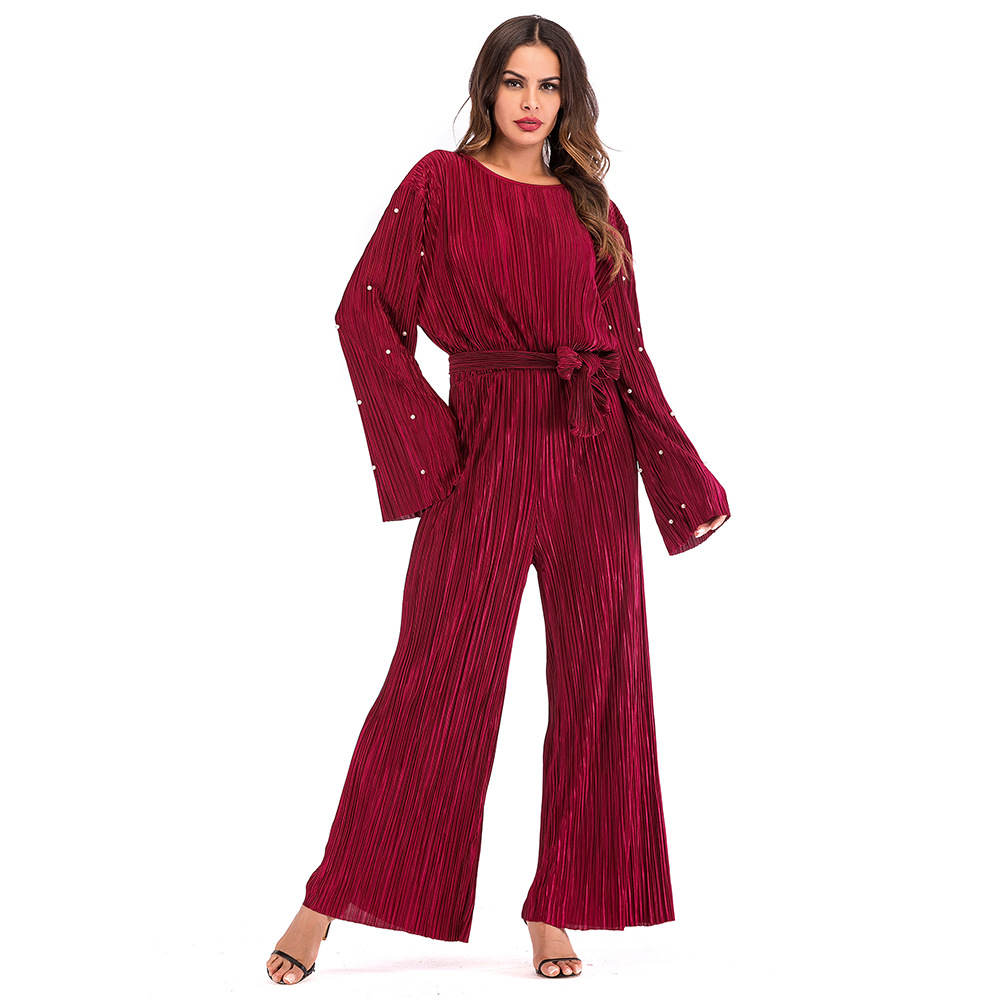 Pantalon Femme Pleated Bodysuit Macacao Feminino Islamic Muslim Bandage Rompers Women Jumpsuit (8) Pantalon Femme Pleated Bodysuit Macacao Feminino Islamic Muslim Bandage Rompers Women Jumpsuit (8)