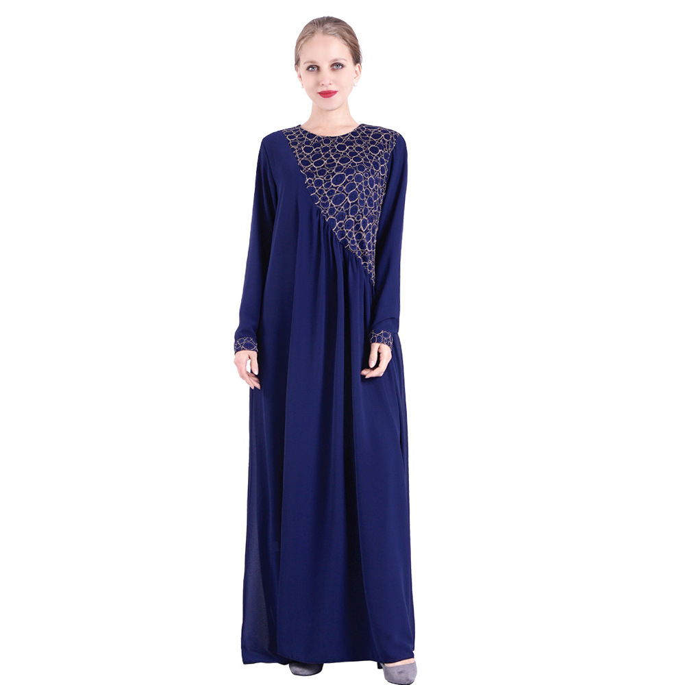 Two Layer Chiffon Lace Stitching Dress Malaysia Arabian Dubai Islamic Muslim Clothing Abaya (12) Two Layer Chiffon Lace Stitching Dress Malaysia Arabian Dubai Islamic Muslim Clothing Abaya (12)