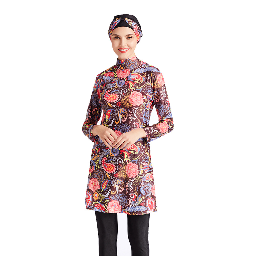 Muslim Southeast Asian Modest Swimsuit Large Size Cover Three-piece Beach Suit (7) Muslim Southeast Asian Modest Swimsuit Large Size Cover Three-piece Beach Suit (7)