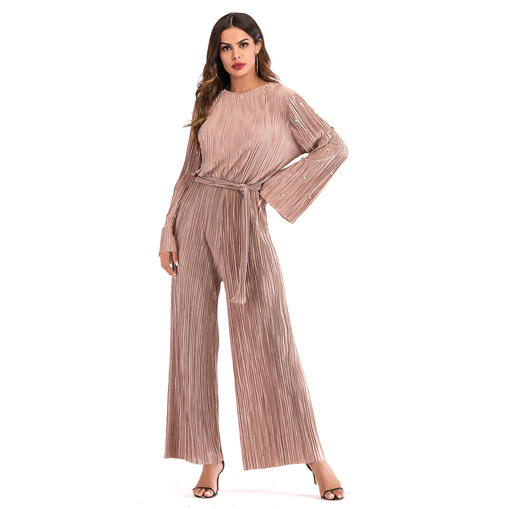Pantalon Femme Pleated Bodysuit Macacao Feminino Islamic Muslim Bandage Rompers Women Jumpsuit (3) Pantalon Femme Pleated Bodysuit Macacao Feminino Islamic Muslim Bandage Rompers Women Jumpsuit (3)