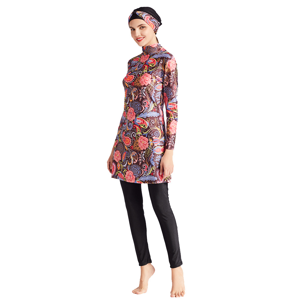 Muslim Southeast Asian Modest Swimsuit Large Size Cover Three-piece Beach Suit (1) Muslim Southeast Asian Modest Swimsuit Large Size Cover Three-piece Beach Suit (1)
