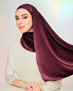 SATIN SHAWL - BURGUNDY