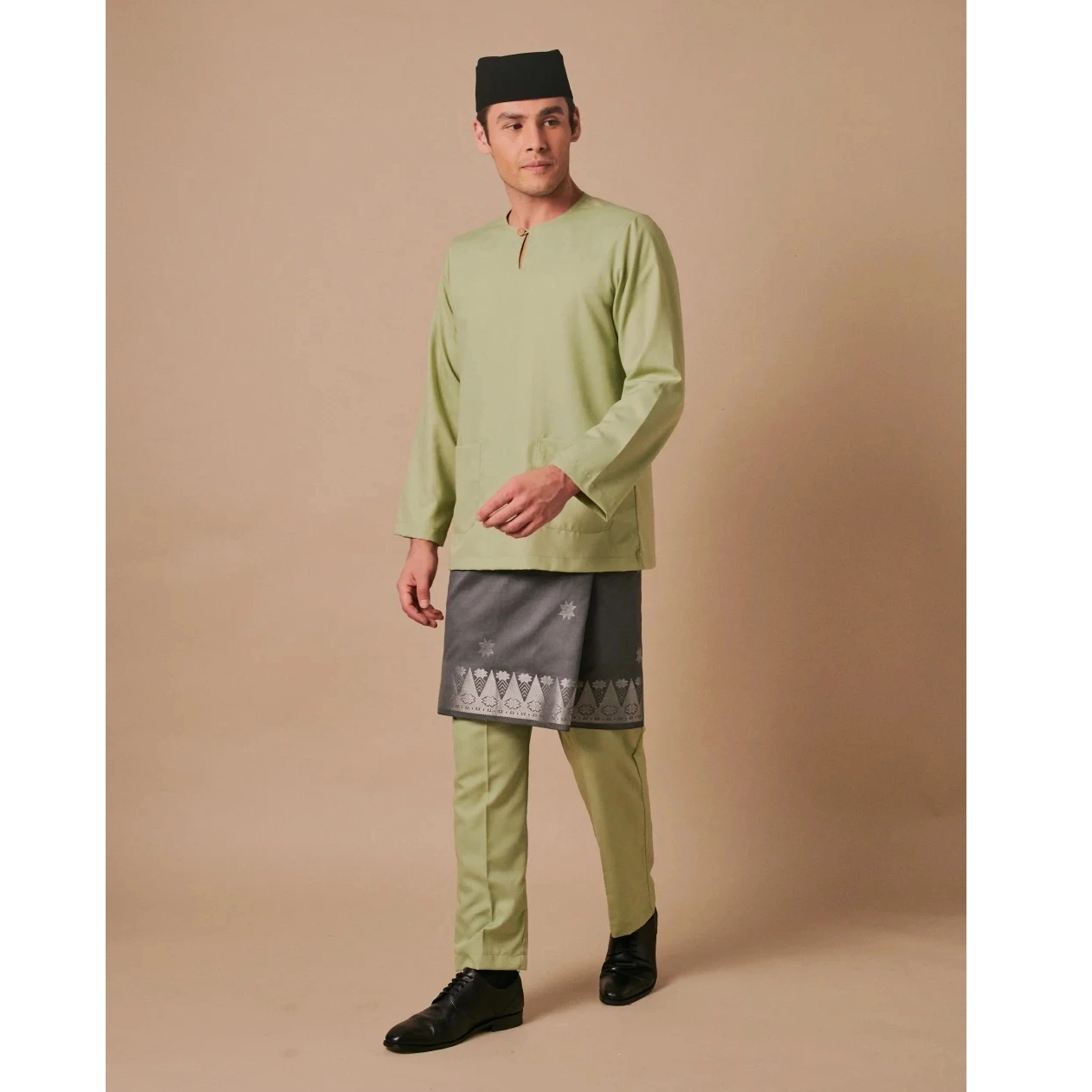 SIPO 2024 EID BAJU MELAYU ROUND NECK IN GREEN TEA