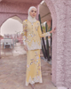 SIPO LAVISH LEBARAN 2024 KEBAYA MODEN WOMAN KABAYA DRESS YELLOW