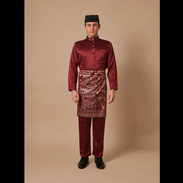 SIPO 2024 EID BAJU MELAYU MODEN IN MAROON