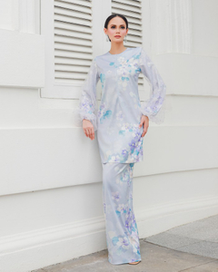 SIPO LAVISH LEBARAN 2024 BAJU KURUNG SUPPLIER - GREYISH BLUE