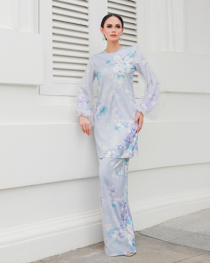 SIPO LAVISH LEBARAN 2024 BAJU KURUNG SUPPLIER - GREYISH BLUE
