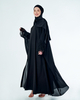 SIPO EID CLOTHING FACTORY TWO PIECE LACE ABAYA - BLACK