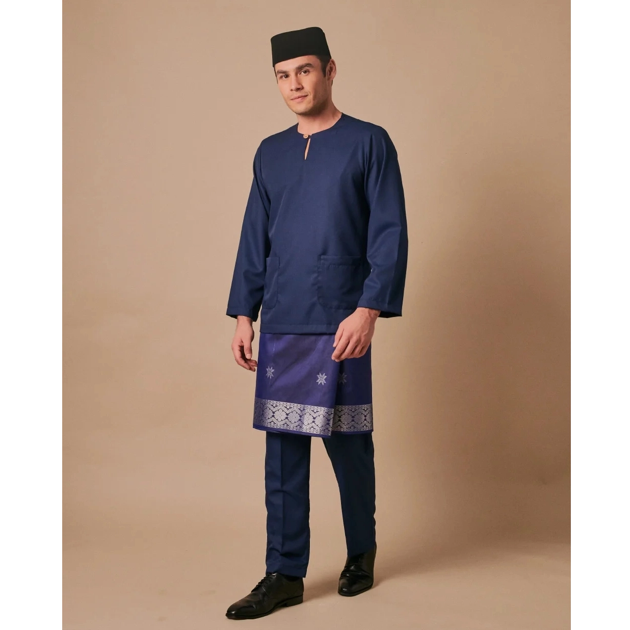 SIPO 2024 EID BAJU MELAYU ROUND NECK IN NAVY BLUE