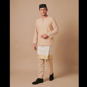 SIPO 2024 EID BAJU MELAYU ROUND NECK IN LINEN BEIGE