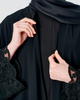 SIPO EID CLOTHING FACTORY TWO PIECE LACE ABAYA - BLACK