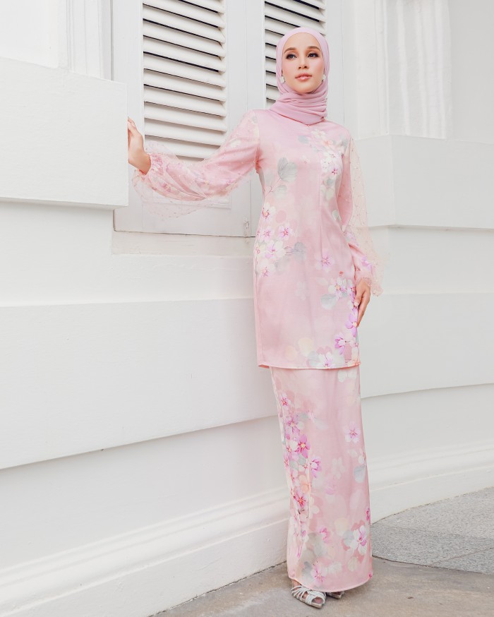 SIPO LAVISH LEBARAN 2024 BAJU KURUNG SUPPLIER - SOFT PINK