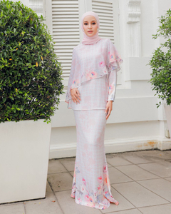 SIPO LAVISH LEBARAN 2024 BAJU KURUNG - BLUEYISH PEACH 