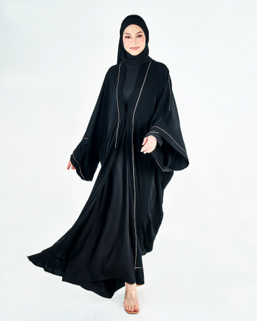 SIPO Eid celebration CARDIGAN ABAYA - BLACK