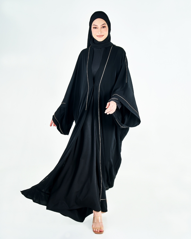 SIPO Eid celebration CARDIGAN ABAYA - BLACK