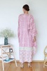 Malaysia wholesale peach georgette long sleeves Kaftan - pink