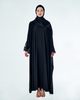 SIPO EID CLOTHING FACTORY TWO PIECE LACE ABAYA - BLACK