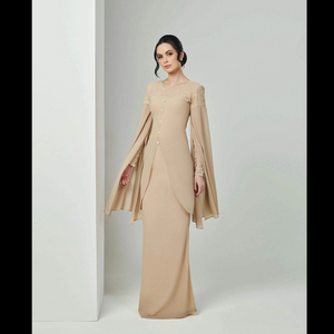 SIPO TIMELESS RAYA 2024 CHIFFON SEQUIN LACE BAJU KURUNG-KHAKI