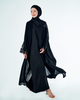 SIPO EID CLOTHING FACTORY TWO PIECE LACE ABAYA - BLACK