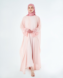 SIPO EID CLOTHING SUPPLIER TWO PIECE LACE ABAYA - SAKURA