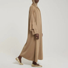 SIPO Custom Premium Winter Plain Maxi Knitted Open Abaya Women Muslim Dress Set Winter