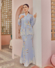 SIPO LAVISH LEBARAN 2024 KEBAYA MODEN WOMAN KABAYA DRESS BABY BLUE