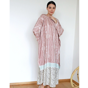 Malaysia wholesale peach georgette long sleeves Kaftan - Light Brown