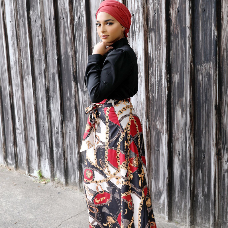 New Design Modest Lady Dubai Wholesale Fashion Muslim Middle East Sheath Dress Skirt