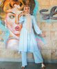  Printing Top Two Piece Islamic Clothing Burka Dubai Maxi 2022 Prayer Women Kurti 2pieces Suit Modest Pants Thobe Muslim Blouse Set
