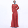 Plus size women's autumn new pleated Muslim long skirt Islamic Ramadan dress spot hair abaya