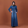 2022 Muslim Muslim Denim Dress Europe, America, Cross-border Women's Clothing Middle East