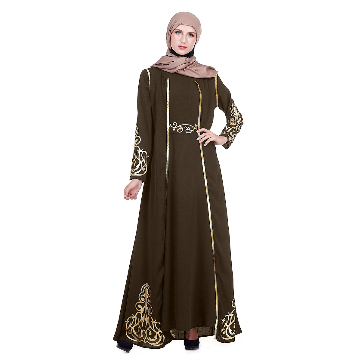 2022 New Muslim Robe Cardigan Classic Loose Dress Abaya Spot