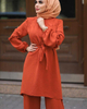  2022 Prayer Thobe Suit Solid Color Islamic Clothing Top Burka Kurti Pants Maxi 2pieces Modest Dubai Women Two Piece Muslim Blouse Set
