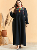  Embroidery Dubai Robe Femme Musulman Kebaya Maleisie Turkish Borka Vetement Femme Prayer Clothes Islamic Clothing Vêtements Women Modest Maxi Dress Abaya