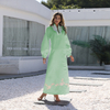 2022 Muslim new style elegant long-sleeved embroidery Arabian loose and comfortable white Middle Eastern women's long skirt