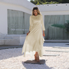 2022 Muslim New Arab Solid Color Front Short Back Long Elegant Embroidery Round Neck Long-sleeved Muslim Long Skirt