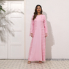 2022 New Style Elegant Solid Color Perspective Sense 3D Embroidered Muslim Two-piece Set