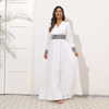 2022 New Middle Eastern Simple V-neck High Waist Shows Thin And Elegant Temperament Muslim Long Dress Abaya