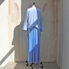 2022 Muslim Simple And Fashionable Blue Elegant High-elastic Ramie Single-layer Arab Robe
