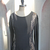 2022 Muslim Arab Middle East Slim Black High Elastic Crystal Linen Dress