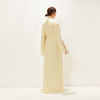 2022 Muslim Long Sleeve Loose Elastic Milk Silk Tassel Light Yellow National Style Elegant Fashion Robe