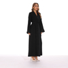 2022 Arab Middle East Black Long-sleeved Polka-dot Double-layer Fabric Elegant And Simple Robe