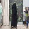 2022 Muslim Simple New Winter Velvet Embroidered Lining Jacket Dubai Elegant Large Size Robe without Belt