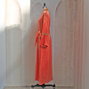 2022 Muslim Fashion New Elegant Temperament Solid Color Flowing Gold Satin Simple Arab Dubai Coat