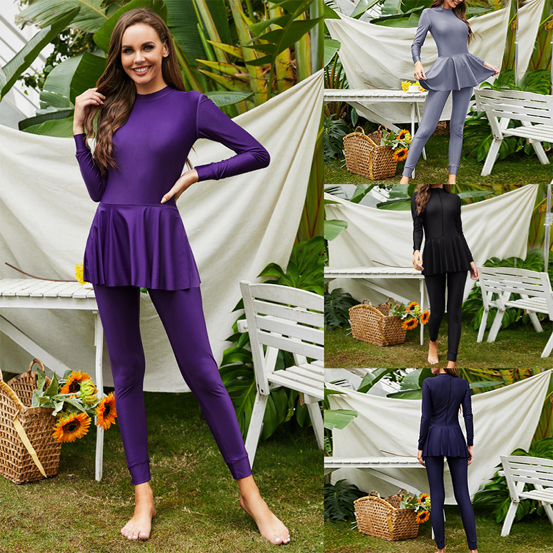 Lady Islamic Fashion Modest Women's Plus Size Wholesale Muslim Swimwear Burkini
