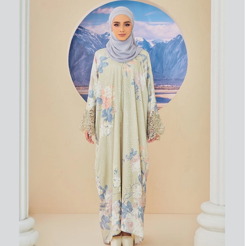 SIPO Latest Fashion Kaftan Embroidered Stain Print Ethnic Clothing Modern Islamic Clothing In Malaysia